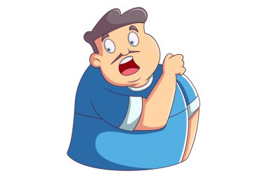 İnsanın vektör karikatür çizimi kızgındır. Beyaz arkaplanda izole.