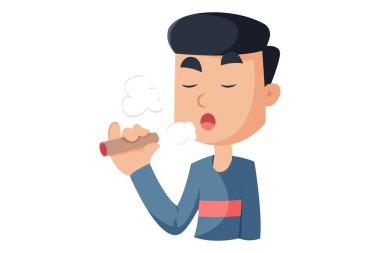 Vektör karikatür çizimi. Çocuk sabun köpüğü uçuruyor. Beyaz arkaplanda izole.