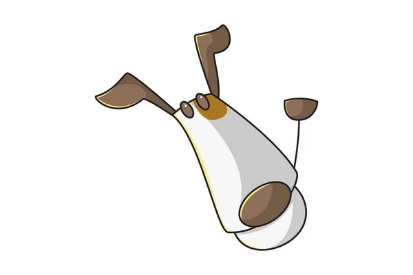 Векторная Карикатура Собаку Размахивающей Рукой Изолированный Белом Фоне — стоковый вектор