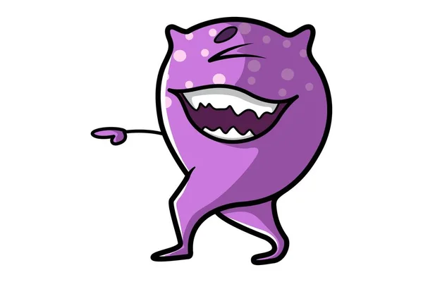 Confuso desenho animado monstro roxo vetor ilustartion