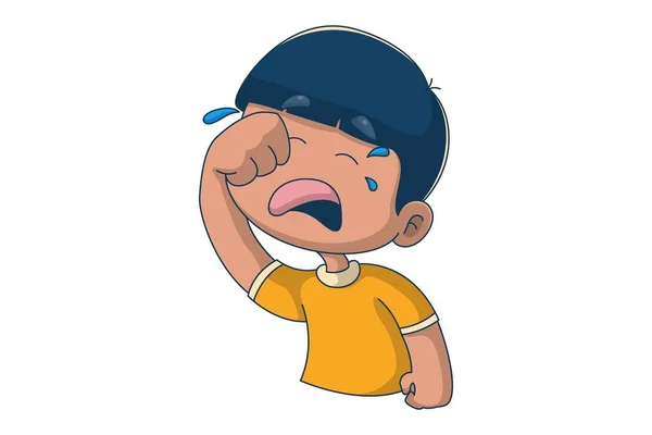 Vector Cartoon Illustration Boy Crying Tongue Out Isolated White Background  Stock Vector Image by ©F1Digitals #414787482