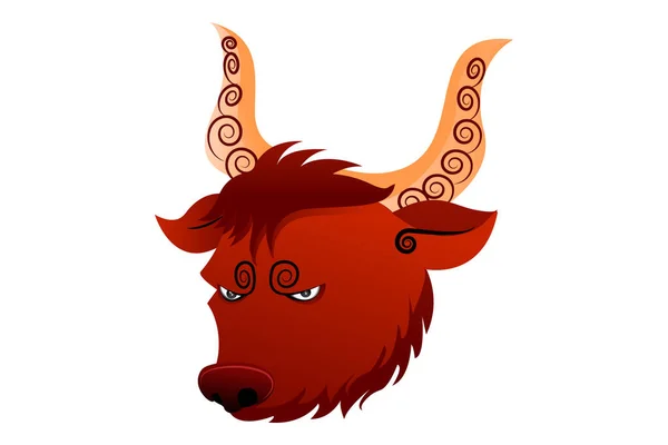 Wektorowa Ilustracja Znaku Zodiaku Taurus Izolacja Białym Tle — Wektor stockowy