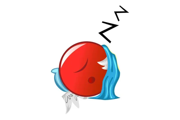 Vector Cartoon Illustration Jio Emoji Sleeping Isolated White Background — Stock Vector