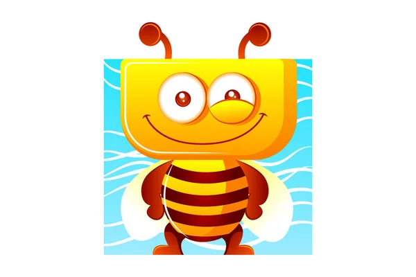 Vector Cartoon Illustration Honey Bee Isolated White Background — Stock Vector