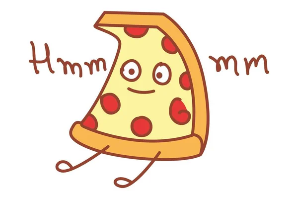 Ilustração Desenho Animado Vetorial Pizza Está Sorrir Isolado Sobre Fundo —  Vetores de Stock