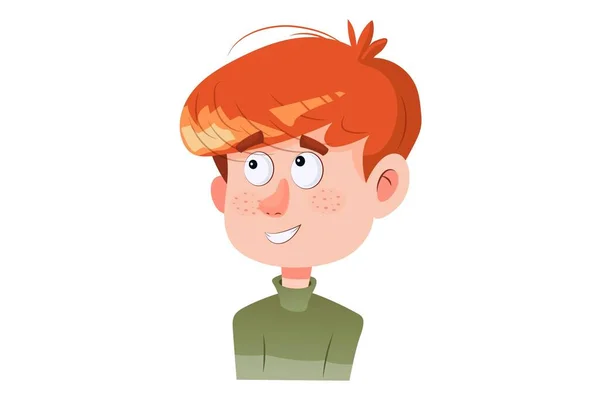 Vector Cartoon Illustratie Jongen Lacht Geïsoleerd Witte Achtergrond — Stockvector