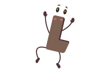 Alfabe- L 'nin vektör çizimi beyaz arkaplanda izole edildi.