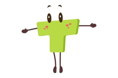 Beyaz arkaplanda izole edilmiş alfabe- T 'nin vektör çizimi..