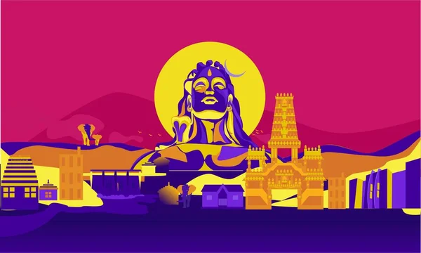 Vektorgrafik Der Skyline Von Coimbatore Isoliert Auf Farbigem Hintergrund — Stockvektor