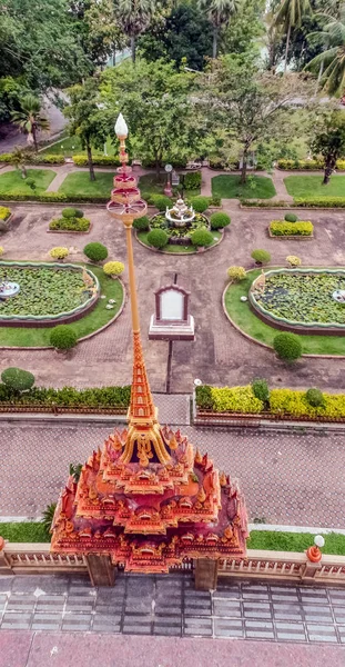 Vista Aérea Parque Templo Chalong Phiphitthaphan Rup Muean Chao Athikan — Foto de Stock