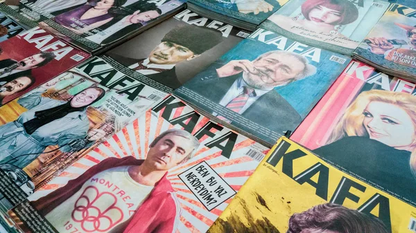 Eskisehir Turquia Outubro 2018 Várias Revistas Kafa Expostas Estande Feira — Fotografia de Stock