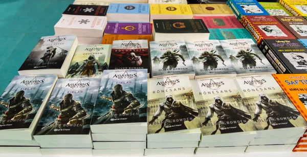 Eskisehir Turquia Outubro 2018 Vários Livros Assassin Creed Exibidos Estande — Fotografia de Stock