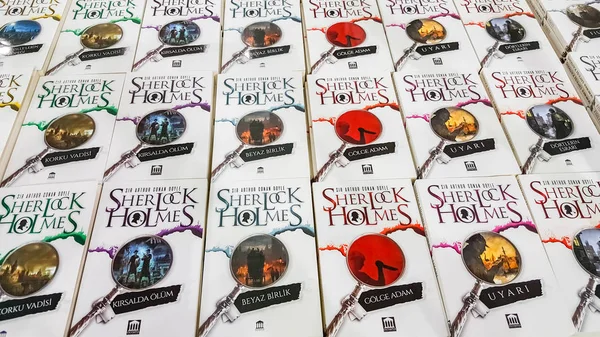 Eskisehir Turquia Outubro 2018 Vários Livros Sherlock Holmes Exibidos Estande — Fotografia de Stock