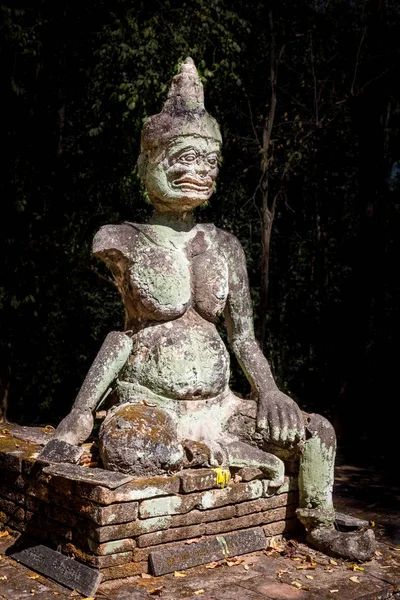 Antika Demon Eller Daityas Staty Wat Umong Chiang Mai Provinsen — Stockfoto
