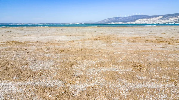 Gros plan sur les sables salés de la plage en Turquie — Photo