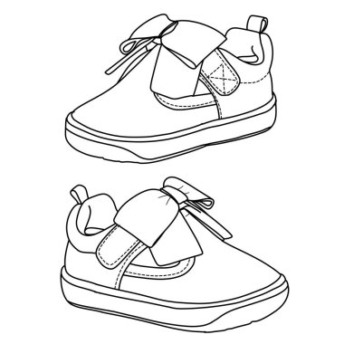 Büyük fiyonklu sevimli bir çift bebek ayakkabısı, küçük ayaklar için mükemmel. Bu ayakkabılar konfor ve tarz için tasarlanmıştır..