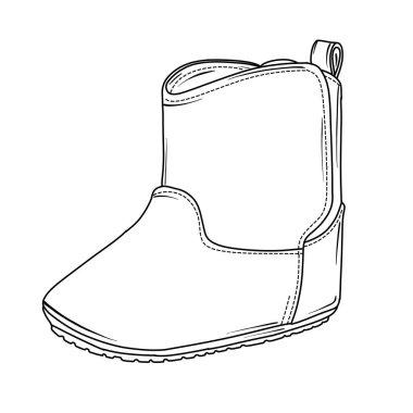 Tasarım ve desenler için mükemmel bir bebek paçası çizimi..