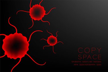 Mikroskop hastalığı hücreleri koyu arka plan üzerinde kırmızı renk illüstrasyon izole kızdırma kadar yakın ayarla