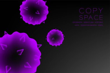 Mikroskop hastalığı hücreleri koyu arka plan üzerinde mor renk illüstrasyon izole kızdırma kadar yakın ayarla