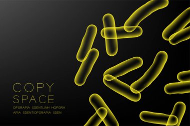 Mikroskop hastalığı hücreleri koyu arka plan üzerinde sarı renk illüstrasyon izole kızdırma kadar yakın ayarla