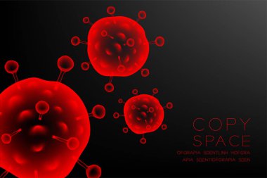 Mikroskop hastalığı hücreleri koyu arka plan üzerinde kırmızı renk illüstrasyon izole kızdırma kadar yakın ayarla