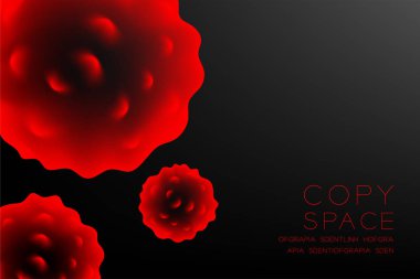 Mikroskop hastalığı hücreleri koyu arka plan üzerinde kırmızı renk illüstrasyon izole kızdırma kadar yakın ayarla