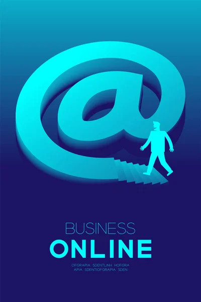 Business Online Marketing Set Vertical Afaceri Simbol Scara Concept Idee — Vector de stoc