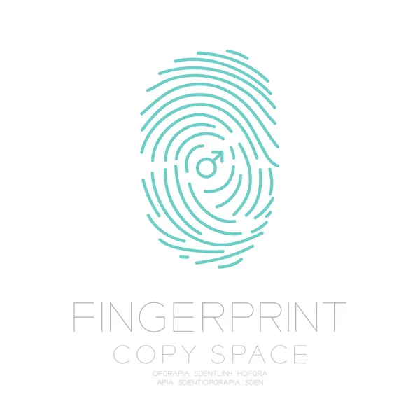 Fingerprint Scan Set Male Gender Symbol Concept Idea Illustration Isolated — Stock Vector