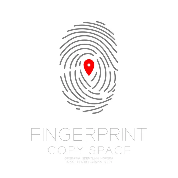 Fingerprint Scan Set Map Pointer Symbol Concept Idea Illustration Isolated — Stock Vector
