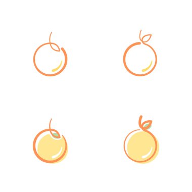Beyaz arka plan üzerinde vektör eps10 izole tasarlamak turuncu meyve Icons set
