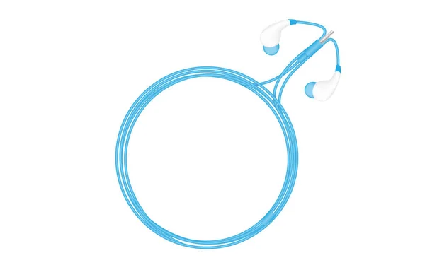 Oortelefoons Ear Type Blauwe Kleur Mannelijke Geslacht Symbool Gemaakt Van — Stockvector