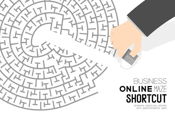 Shortcut Business Line Labirint Sau Labirint Forma Semnului Afaceri Ștergător — Vector de stoc
