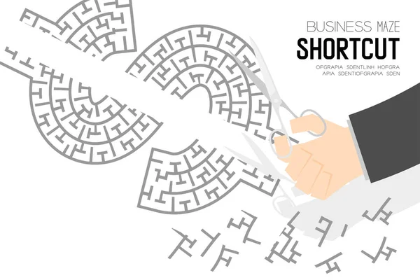 Shortcut Business Line Labirint Sau Labirint Monedă Usd Dolarii Statelor — Vector de stoc