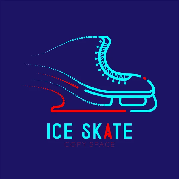 Ice Skate Vitesse Logo Icône Contour Course Jeu Tiret Ligne — Image vectorielle