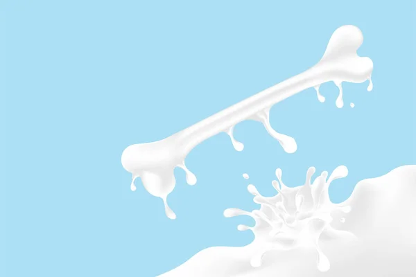 Milk Splash Bone Shape World Milk Day Concept Virtual Design — Stock Vector