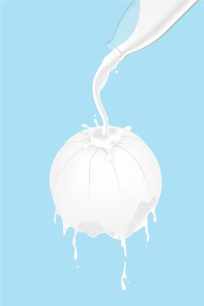 Молоко Заливки Фігури Баскетбол Від Скляна Пляшка Всесвітній День Молоко — стоковий вектор