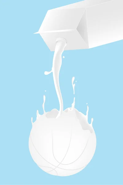 Milk Splash Forma Basquete Caixa Conceito Dia Mundial Leite Ilustração — Vetor de Stock