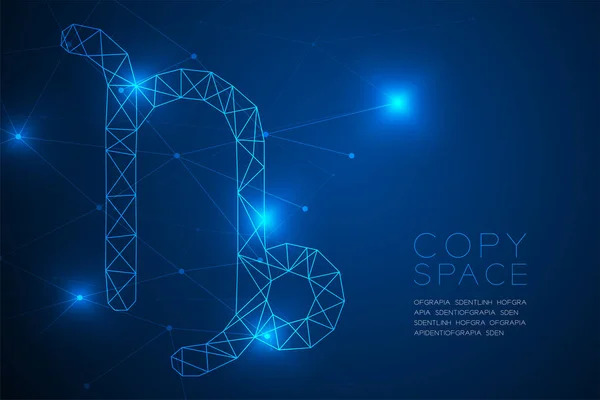 Capricórnio Signo Zodíaco Wireframe Estrutura Quadro Polígono Ilustração Design Conceito — Vetor de Stock
