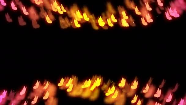Abstracte Bokeh Lichte Sparkles Vlinder Vliegen Patroon Van Gele Roze — Stockvideo