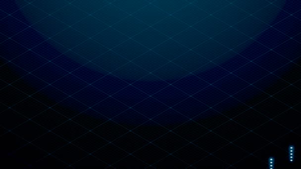 Abstrakcja Izometryczny Marszczyć Wirtualny Diament Placu Nakładanie Warstwy Koloru Niebieskiego — Wideo stockowe
