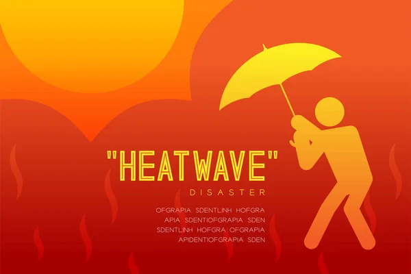 Heatwave Desastre Del Hombre Icono Pictograma Con Diseño Paraguas Ilustración — Vector de stock