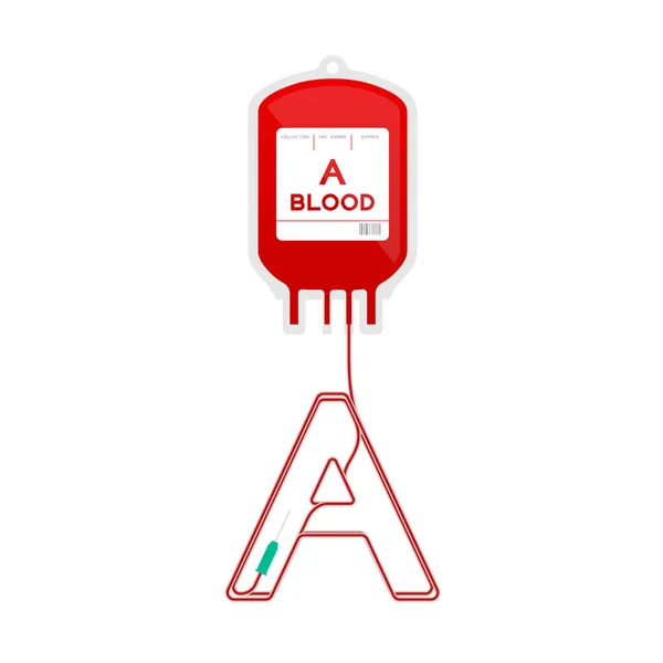Bloed Tas Typ Een Rode Kleur Letter Van Het Alfabet — Stockvector