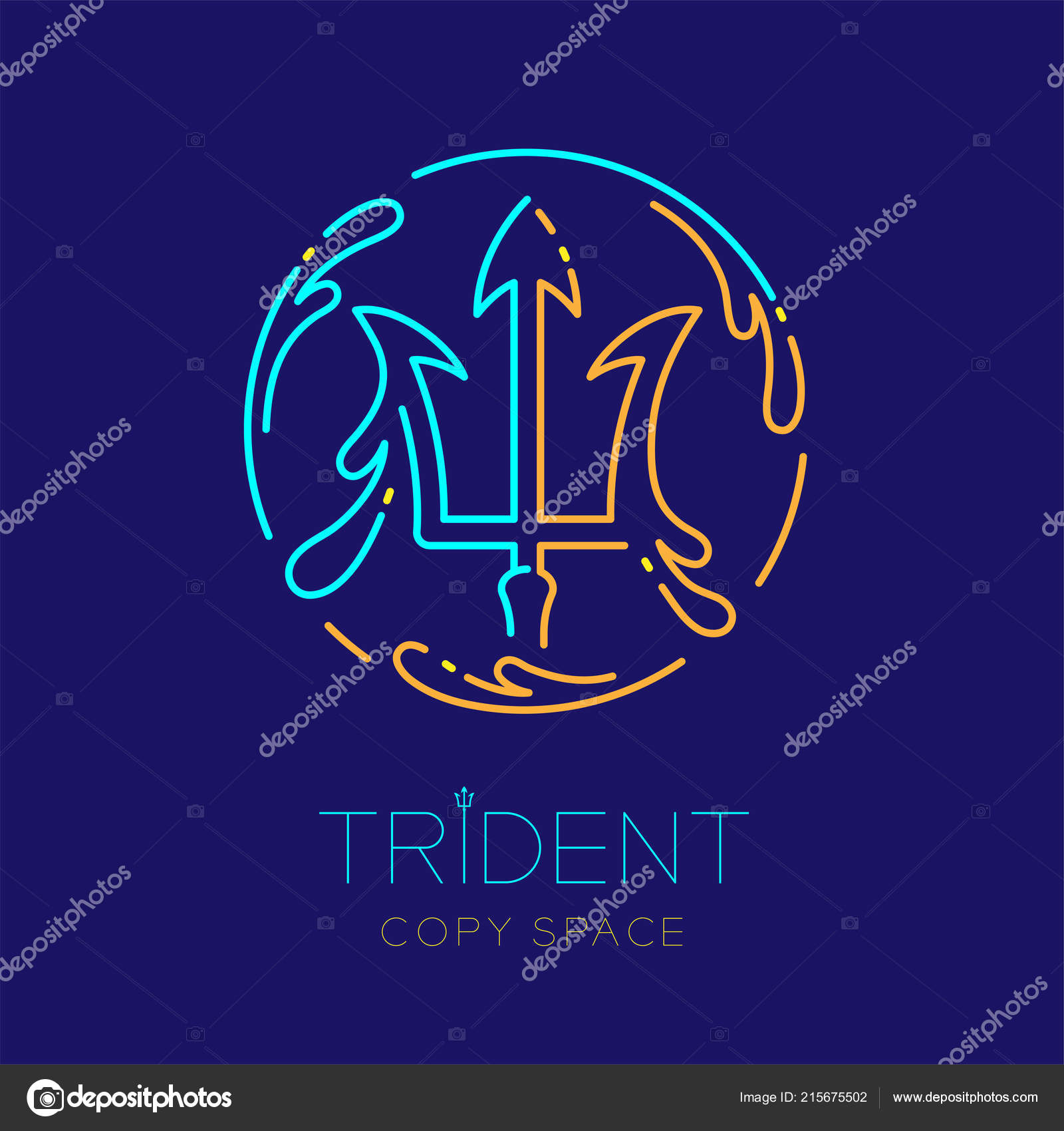 Trident Water Splash Circle Frame Shape Logo Icon Outline Stroke Vector Image By C Paitoon Pati Vector Stock Trident Water Splash Circle Frame Shape Logo Icon Outline Stroke Vector Image By C Paitoon Pati Vector Stock