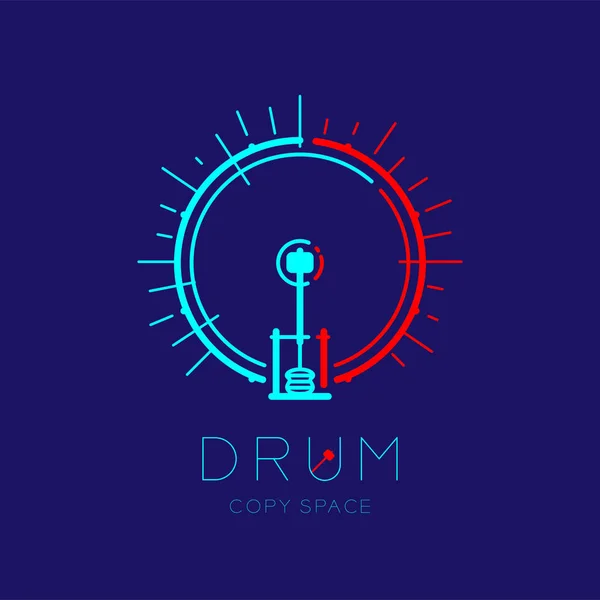 Grote Trom Pedaal Met Lijn Personeel Cirkel Vorm Logo Pictogram — Stockvector