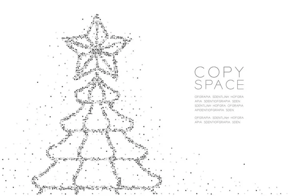 Cuadro Cuadrado Geométrico Abstracto Patrón Píxeles Árbol Navidad Con Forma — Archivo Imágenes Vectoriales
