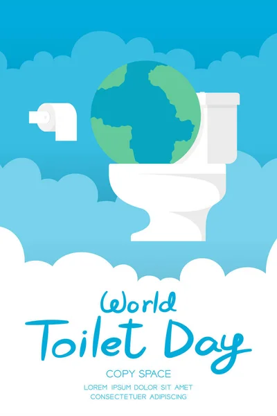 Día Mundial Del Baño Noviembre Vertical Banner Set Sanitaria Problema — Vector de stock