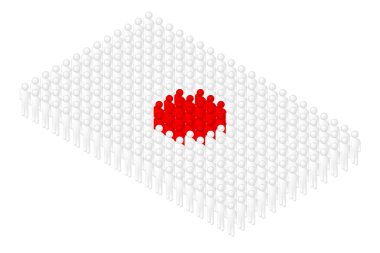 3D izometrik adam simgesi piktogram satırda, Japonya Ulusal bayrak beyaz arka plan üzerinde izole kavramı tasarlamak şekil