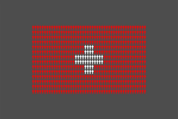 Mann Symbol Piktogramm Reihe Schweiz Nationalflagge Form Konzept Design Illustration — Stockvektor