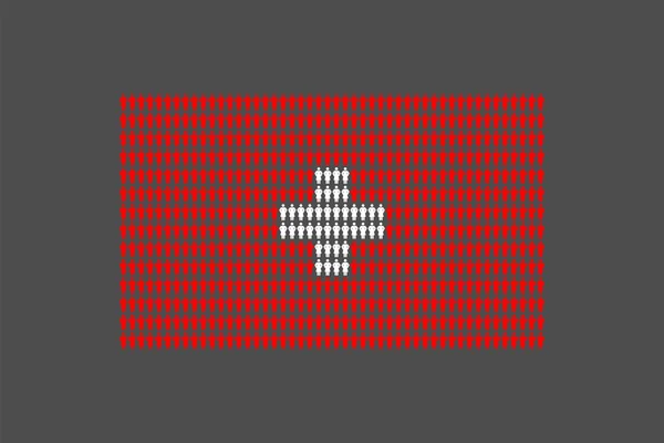 Frau Symbol Piktogramm Reihe Schweiz Nationalflagge Form Konzept Design Illustration — Stockvektor