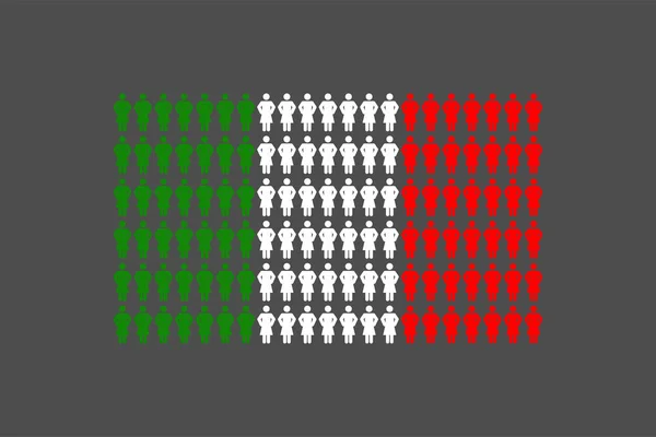 Pittogramma Icona Donna Fila Italia Bandiera Nazionale Forma Concetto Disegno — Vettoriale Stock